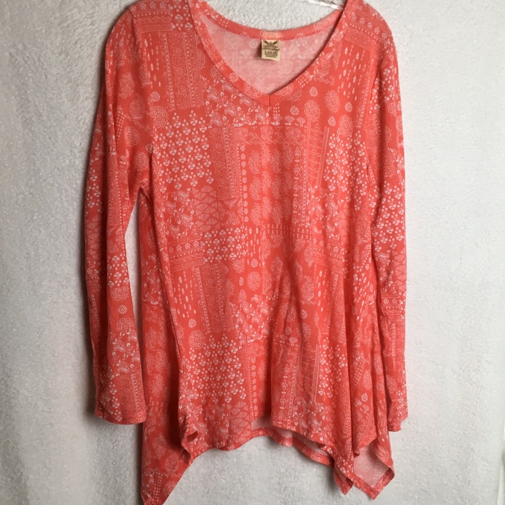 Faded Glory Long Sleeve Island Coral Top